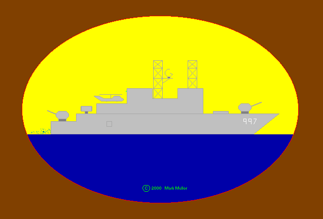 computer drawing of USS Hayler