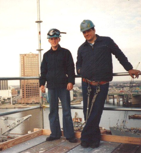 Lew and Mark in shipyard