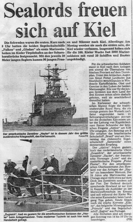 USS Hayler in Kiel, Germany